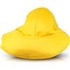 Ecopuf Frog - Pouf a pera, cuscino morbido per poltrona con imbottitura - Per la casa e l'esterno - Bambini e Adulti - Poliestere durevole e resistente alle macchie - 120x80 cm - Giallo Nc4