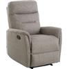 Cribel Poltrona Relax Giuditta in Tessuto Safari | Poltrona Reclinabile Manuale con Poggiapiedi | Comfort e Stile Moderno per Soggiorno e Spazi di Relax (Tortora)