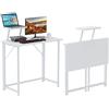 Lvhecforhm Scrivania Pieghevole, Tavolo Scrivania Pieghevole per Computer, Bianco con Piccolo Supporto, Ufficio Salvaspazio, Tavolo Richiudibile 80x45.5x74cm