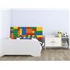 Oedim Testiera per letto per bambini in PVC, motivo: mattoni, 100 x 60 cm, disponibile in diverse misure, leggera, elegante, resistente ed economica