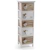GICOS IMPORT EXPORT SRL Mobile cassettiera in Legno Bianca/Marrone 5 cassetti Decoro Home Cuore 26 * 32 * 98 cm Shabby Chic EDT-793394