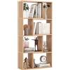 RELAX4LIFE Libreria Scaffale in Legno, Libreria a 8 Cubi con Kit Anti-Ribaltamento, Espositore Scaffale di Stoccaggio per Studio, Camera da Letto, Soggiorno (Naturale, 60 x 20 x 120 cm)