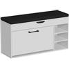 Vicco Panca scarpiera da ingresso Solino, Bianco/nero, 90 x 50 cm