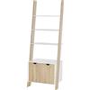 HOMCOM Libreria a Scala 3 Mensole Armadietto 60x40x171cm Rovere/Bianco