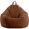 WWQQKJ Velluto A Coste Copertura Per Poltrona A Sacco, Fodera Per Poltrona A Sacco (senza Imbottitura) Extra Large Morbido Fodera Per Sedia A Sacco Per Bambini(Caffè,80x90 cm)