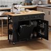 Muskel Isola da cucina con ruote, tavolo da pranzo estensibile e vano pattumiera, carrello da cucina mobile con portasciugamani, carrello da portata con spazio e piano di lavoro, per cucina e sala da