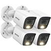 ANNKE 4x 1080P Analog Telecamera di Sorveglianza per Ssterni, 2MP Videocamera Cablata, Visione Notturna a Colori, Resistenza alle intemperie IP67, Bianco