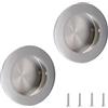 MOROBOR Maniglie per porte scorrevoli in acciaio inox spazzolato, 2 pezzi, rotonde da incasso (6,9 cm)