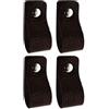 Brute Strength - Maniglie in pelle - 12,5 x 2,5 cm - Nero - 4 pezzi