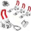 Theiuaoqwe Prodotto 12144 Pcs Chiavistelli in Acciaio Inox con Morsetti Chiusura a Leva Regolabile Chiavistello Porta Aggancio Rapido Toggle Chiusure in Metallo per Cassetta Attrezzi per Porte di Armadi e Casse