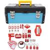 Ejoyous LOTO Kit di Tag di Blocco Elettrico da 47 Pezzi, Lucchetti di Sicurezza Set di Tag di Blocco con Etichette di Sicurezza da 12 Pezzi e Fascette per Cavi per Cassetta degli Attrezzi