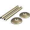 Corso Bathrooms Coperture e collari per tubi del radiatore in ottone spazzolato, 15 mm, lunghezza 200 mm, confezione da 2 paia, finitura in ottone spazzolato