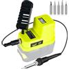 Edtran Saldatore senza fili per batteria Ryobi da 18 V, riscaldamento rapido, stazione di saldatura elettrica digitale LCD con porte di ricarica USB e di tipo C, set saldatore portatile regolabile per fai da
