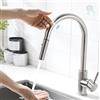 AIMADI Rubinetto da cucina con sensore touch, con doccetta estraibile, girevole a 360°, miscelatore monocomando in nichel spazzolato