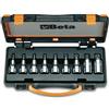 BETA - Set Chiavi a Bussola Torx 1/2 con 9 Inserti Maschio, Bussole Torx Professionali Cromate con Inserti Bruniti in Cassetta per Officina Meccanica e Manutenzione, 920TX/C9