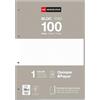 Miquelrius - Blocco di ricarica fogli A4 a quadretti 5x5 mm, 100 fogli da 90 g/m², con perforazioni standard per raccoglitore ad anelli, materiale scolastico, colori grigio