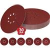 Jokisa 30 Pezzi Dischi Abrasivi 225 mm 8 Fori Rotondi di Carta Vetrata per Levigatrici a Collo Lungo Smerigliatrici per Cartongesso Parete e Levigatrice a Soffitto (30 pezzi grana 120)