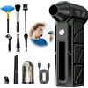 Wenbones 2 in 1 Soffiatore Aspiratore Elettrico 360000 RPM, 4 Velocità Aria Compressa Spolverino Air Duster, Soffiatore a Batteria con luce LED, Brushless Motore per Pulizia PC,Tastiere,Auto e Ambienti Estern