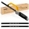Kata Mini Seghetto Hacksaw Manuale Sega per ferro con Telaio in Alluminio da 10 Pollici e 2 Pezzi Lame HSS Bi-Metalliche Flessibili,Set di Seghetti per Metallo,Tubo PVC, Plastica