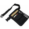 EaseSunny Marsupio porta attrezzi, 5 tasche, in nylon, per camerieri, infermieri, colore nero