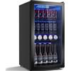Airfish Frigo per bevande 90L - Raffreddamento uniforme, 3 ripiani regolabili, 125 lattine - Silenzioso, per bar/ufficio/casa, nero