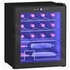 HOMCOM Frigorifero per vino, 16 bottiglie, 42 l, frigorifero per bevande, frigorifero per bottiglie 5-18 °C, con ripiano regolabile, touchscreen, porta in vetro, illuminazione a LED, colore nero
