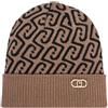 LIU JO SPA 2F6017 BEANIE LOGO JACQUARD LIU JO, CAMMELLO/NERO