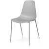 KONTE.DESIGN Fashion Commerce KONTE.DESIGN Set di 4 sedie INNENSTADT in Poliuretano, Grigie | Made in Italy Design Italiano