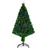 HOMCOM Albero di Natale Artificiale 120cm con Fibre Ottiche e Luci LED, Albero di Natale Luminoso con 130 Rami, Verde|Aosom