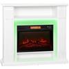 HOMCOM Camino Elettrico 1800W Regolabile con Fiamma 3D, Ripiano, Timer e Telecomando, 105x27x97 cm, Bianco | Aosom Italy