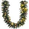 HOMCOM Ghirlanda Natalizia con 50 Luci LED Bianche e Decorazioni, in Plastica e Metallo, 180x30x30 cm, Verde