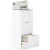 HOMCOM Cassettiera da Scrivania con 3 Cassetti Frontali Scanalati Mobile Archivio per Formato A4 o Lettera 40x40x101 cm Bianco | Aosom Italy