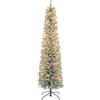 HOMCOM Albero di Natale Innevato con 405 Rami e Luci LED Bianche in Plastica e Metallo, Ø57x210 cm, Verde | Aosom Italy
