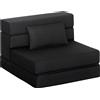 HOMCOM Poltrona convertibile 1 posto poltrona-letto pieghevole, cuscino incluso, per ospiti, soggiorno, piccoli spazi, portata 120 kg, nero | Aosom Italy