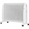 HOMCOM Riscaldatore Elettrica a Mica 1000W/2000W con Termostato Regolabile, 4 Ruote, 15-20 m², Bianco | Aosom Italy