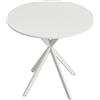 HOMCOM Tavolo da Pranzo Rotondo Stile Industriale con Gambe a Croce in Acciaio, Ø80x75 cm, Bianco | Aosom Italy