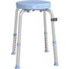 HOMCOM Sgabello da Doccia Girevole, 5 Altezza Regolabile, Antiscivolo, in Lega di Alluminio, Portata 136kg, Celeste | Aosom Italy