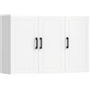 HOMCOM Mobile Bagno da Parete con 3 Ante, Ripiano Regolabile, per Soggiorno e Ingresso, Salvaspazio, 90x30x60 cm, Bianco | Aosom Italy