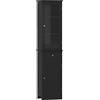 kleankin Mobile Colonna Bagno Salvaspazio con Armadietto, Cassetto e Ripiani in MDF, 40x27x171.5cm, Nero | Aosom Italy