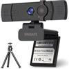 WINSAFE Webcam 4K per PC, videochiamate UHD 4K, autofocus PDAF, doppi microfoni con cancellazione del rumore, FOV 70°, 1080P a 60FPS, copertura privacy, USB Plug&Play, funziona con team, zoom, OBS
