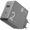 Cellularline ACHUSB2KITHOME48WK Duo Charger Ultra Caricabatterie USB-C per Laptop 48W Power Delivery 45W Quick Charge colore Nero