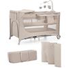 kk Kinderkraft Kinderkraft JOY 2 ACC, Lettino da Viaggio 3 in 1, lettini per Neonati, lettino per Bambini, lettino da Viaggio, design moderno, Dimensioni ridotte e Pieghevole, Accessori Pratici, ruote, Beige
