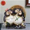Shigaraki Coppia Tanuki Ceramica Statua Coppia Procione Cane Portafortuna...