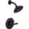 Delta Faucet Woodhurst Serie 14 - Set di rubinetti per doccia monofunzione, soffione doccia a corpo intero, maniglia, rubinetto doccia nero, kit di finiture per doccia Delta nero opaco T14232-BL