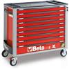 Beta - BW C24SAXL/9-R Cassettiera mobile con nove cassetti, con sistema antiribaltamento, modello lungo - Rosso