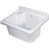 Negrari Lavandino Pilozzo a Muro in Resina PP, Resistente agli acidi di uso comune, Resistente all'umidità, Kit di scarico e di fissaggio inclusi, Interno e Esterno, L42 x P34 x H21 cm, Bianco