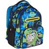Mitama Zaino Scuola Elementare New Plus Cool Dino, Extra Capienza, Bambini e Bambine, Tasca Porta Borraccia, Schienale Imbottito, nero