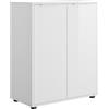 Composad | Armadio Basso Multiuso della Linea ESPRESSO, con 2 Ante e 1 Ripiano, Comò, Armadietto Ufficio, Archivio, (LxAxP) 72x86,9x35,3 cm, Colore Bianco Laccato, Made in Italy