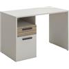 Composad | Scrivania Linea BRAVO con 1 Anta, 1 Cassetto e 1 Vano Aperto, per Cameretta, Scrivania per Bambini e Ragazzi, (LxAxP):110x75,9x60 cm, Grigio Cashmere Topmatt e Strippedwood, Made In Italy