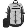 Mitama Zaino Scuola, Univeristà, Viaggio, RTE (READY TO EVOLVE) Husky Grey, Doppio Scomparto con Fibbie Laterali, Ragazzi e Ragazze, Tasca Porta PC e Tasche Accessoriate, con Astuccio, bianco